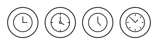 Klocka Ikon Set Illustration Tidsmärke Och Symbol Titta Ikon — Stock vektor