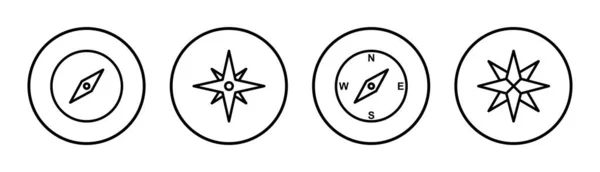 Obrázek Sady Ikon Kompasu Symbol Symbol Ikony Šipky — Stockový vektor
