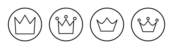 Illustrazione Set Icona Corona Segno Simbolo Della Corona — Vettoriale Stock