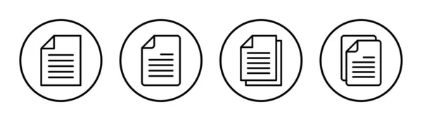 Document Pictogram Set Illustratie Papieren Teken Symbool Dossier Icon — Stockvector