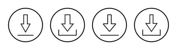 Descargar Ilustración Conjunto Iconos Descargar Signo Símbolo — Archivo Imágenes Vectoriales