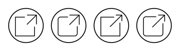 Extern Länk Ikon Set Illustration Länk Tecken Och Symbol Hyperlänksymbol — Stock vektor