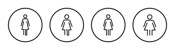 Icono Femenino Conjunto Ilustración Mujer Signo Símbolo — Archivo Imágenes Vectoriales