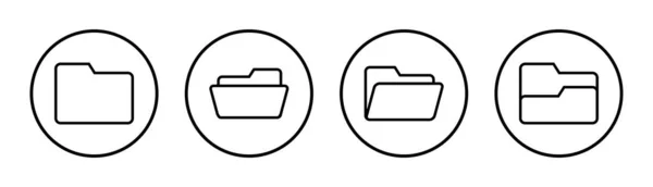 Εικόνα Συνόλου Εικονιδίων Φακέλου Σύμβολο Και Υπογραφή Φακέλου — Διανυσματικό Αρχείο