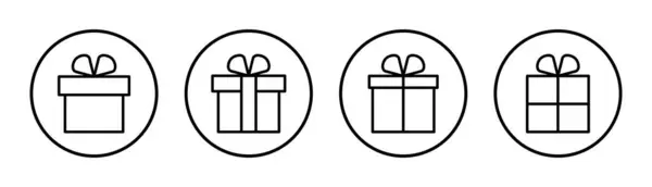 Geschenk Icon Set Illustration Geschenkschild Und Symbol Geburtstagsgeschenk — Stockvektor