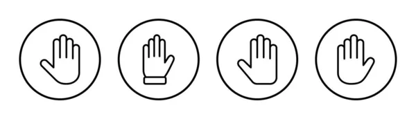 Hand Icon Set Illustration Hand Sign Symbol Hand Gesture — Stock Vector