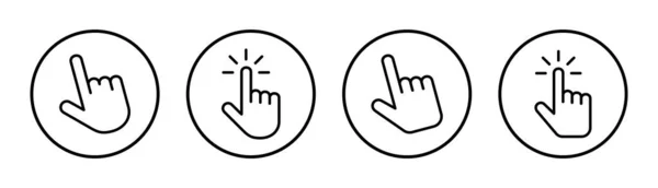 Ilustracja Zestawu Ikon Kursora Ręcznego Znak Kursora Symbol Klik Ikony — Wektor stockowy