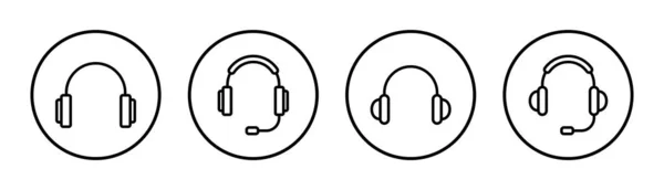 ヘッドフォンのアイコンセットイラスト ヘッドフォンの記号と記号 — ストックベクタ