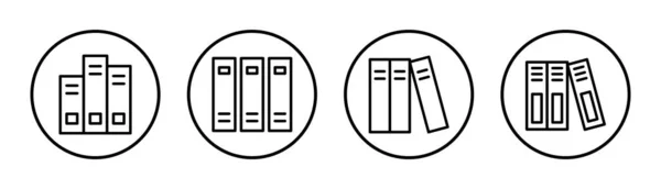 Icono Biblioteca Conjunto Ilustración Signo Símbolo Educación — Archivo Imágenes Vectoriales