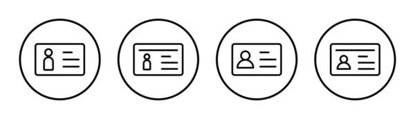 Icono Licencia Conjunto Ilustración Icono Tarjeta Identificación Licencia Conducir Tarjeta — Vector de stock