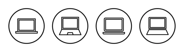 Εικονογράφηση Συνόλου Εικονιδίων Φορητού Υπολογιστή Σήμα Και Σύμβολο Υπολογιστή — Διανυσματικό Αρχείο