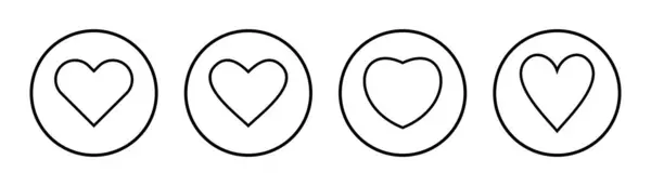 Набір Іконок Кохання Ілюстрація Знак Символ Серця Вектор Піктограм — стоковий вектор