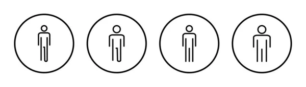 Illustrazione Set Icona Uomo Segno Simbolo Maschile Simbolo Umano — Vettoriale Stock