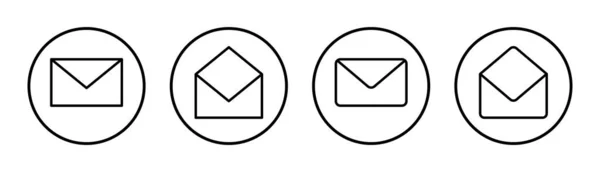 Mail Pictogram Set Illustratie Mail Teken Symbool Mail Icoon Envelop — Stockvector