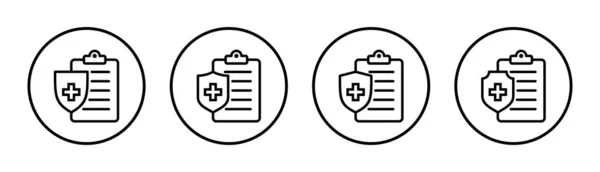 Die Ikone Der Krankenversicherung Setzte Ein Beispiel Zeichen Und Symbol — Stockvektor