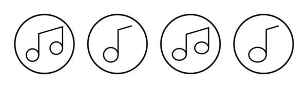Icono Música Conjunto Ilustración Nota Música Signo Símbolo — Archivo Imágenes Vectoriales