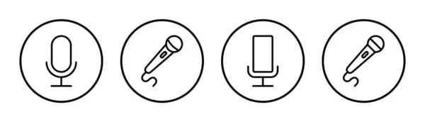Icono Micrófono Ilustración Vectorial Signo Símbolo Karaoke — Vector de stock