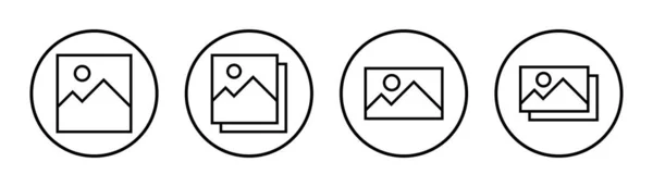 Zdjęcie Ikona Zestaw Ilustracja Znak Symbol Galerii Zdjęć Ikona Obrazu — Wektor stockowy