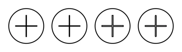 Icon Set Illustration Add Sign Symbol — Stock Vector