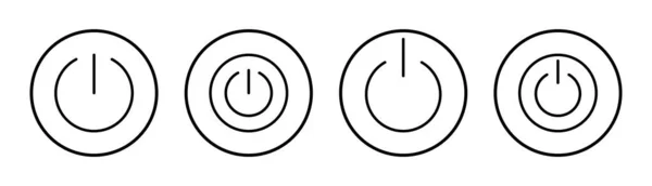 パワーアイコンセットイラスト 電源スイッチの記号と記号 — ストックベクタ