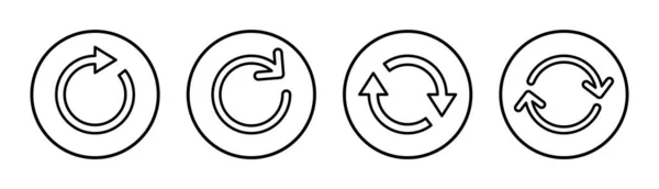 Genopfrisk Ikon Sæt Illustration Genindlæs Tegn Symbol Opdateringsikon – Stock-vektor