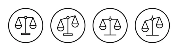 Mérleg Ikon Készlet Illusztráció Jogléptékű Ikon Igazságügyi Jel Szimbólum — Stock Vector