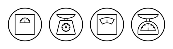 Ikona Wagi Zestaw Ilustracji Znak Wagi Symbol — Wektor stockowy