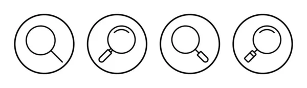 Ikona Hledání Nastavena Ilustraci Hledat Lupu Symbol — Stockový vektor