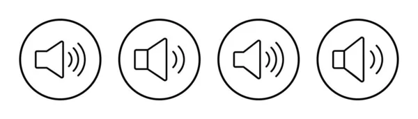 スピーカーアイコンセットイラスト ボリュームサインとシンボル スピーカーアイコン 音の記号 — ストックベクタ