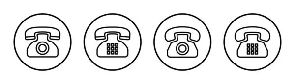 Ilustrație Set Pictogramă Telefon Semnul Telefonului Simbolul — Vector de stoc
