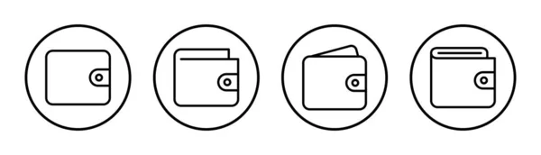 Ikona Portfela Zestaw Ilustracji Oznaczenie Portfela Symbol — Wektor stockowy