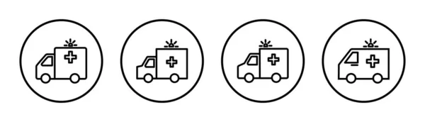 Ambulans Simgesi Çizimi Ambulans Kamyonu Işareti Sembol Ambulans Arabası — Stok Vektör