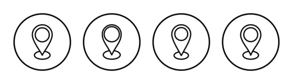 Icono Dirección Conjunto Ilustración Signo Símbolo Ubicación Casa Precisar — Vector de stock