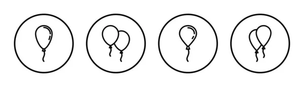 气球图标集插图 派对气球标志和符号 — 图库矢量图片