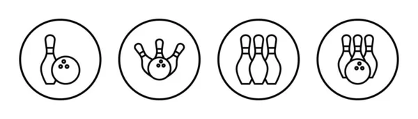 Ikona Bowlingu Pro Ilustraci Bowlingová Koule Pin Znamení Symbol — Stockový vektor