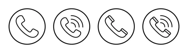 Icono Llamada Establecer Ilustración Señal Telefónica Símbolo Icono Del Teléfono — Archivo Imágenes Vectoriales