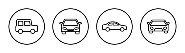 Набір Іконок Автомобіля Ілюстрація Знак Автомобіля Символ Невеликий Седан — стоковий вектор