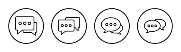 Chat Ikon Készlet Illusztráció Beszéd Buborék Jel Szimbólum Hozzászólás Ikon — Stock Vector