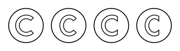 著作権のアイコンセットイラスト 著作権表示と記号 — ストックベクタ