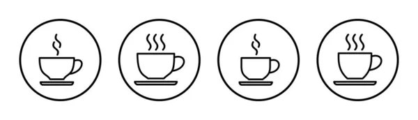 Kaffeetasse Ikone Set Illustration Tasse Ein Kaffeeschild Und Symbol — Stockvektor
