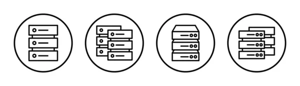 Illustration Jeu Icônes Signe Symbole Base Données — Image vectorielle