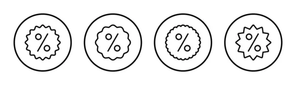 Illustrazione Set Icona Sconto Segno Tag Sconto Simbolo — Vettoriale Stock