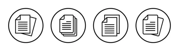 Illustration Jeu Icônes Panneau Symbole Papier Icône Fichier — Image vectorielle
