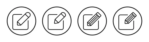 Изменить Иллюстрацию Набора Иконок Редактировать Знак Символ Документа Редактировать Значок — стоковый вектор