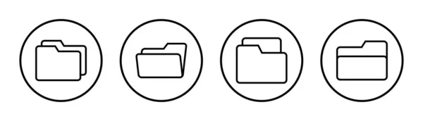 Icono Carpeta Conjunto Ilustración Signo Símbolo Carpeta — Vector de stock