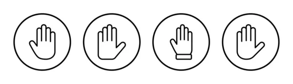 Hand Icon Set Illustration Hand Sign Symbol Hand Gesture — Stock Vector