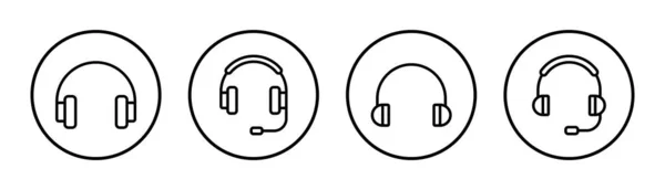 Ilustración Auriculares Icono Conjunto Signo Símbolo Auriculares — Archivo Imágenes Vectoriales