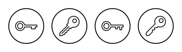 Icono Clave Conjunto Ilustración Signo Símbolo Clave — Archivo Imágenes Vectoriales