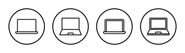 Иллюстрация Набора Значков Ноутбука Знак Символ Компьютера — стоковый вектор