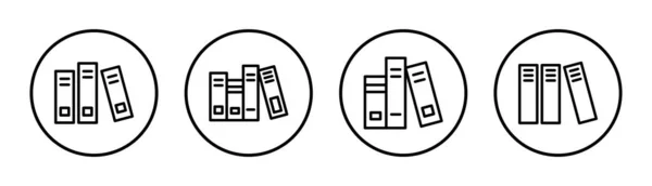 Εικονογράφηση Συνόλου Εικόνων Βιβλιοθήκης Εκπαιδευτικό Σήμα Και Σύμβολο — Διανυσματικό Αρχείο